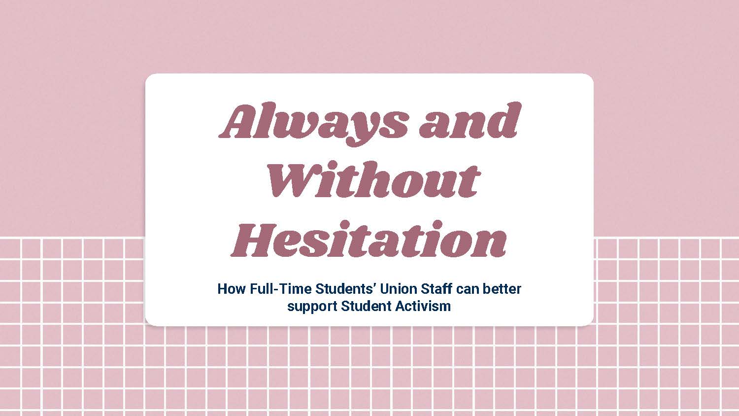 How Full Time Staff Can Support Student Activism